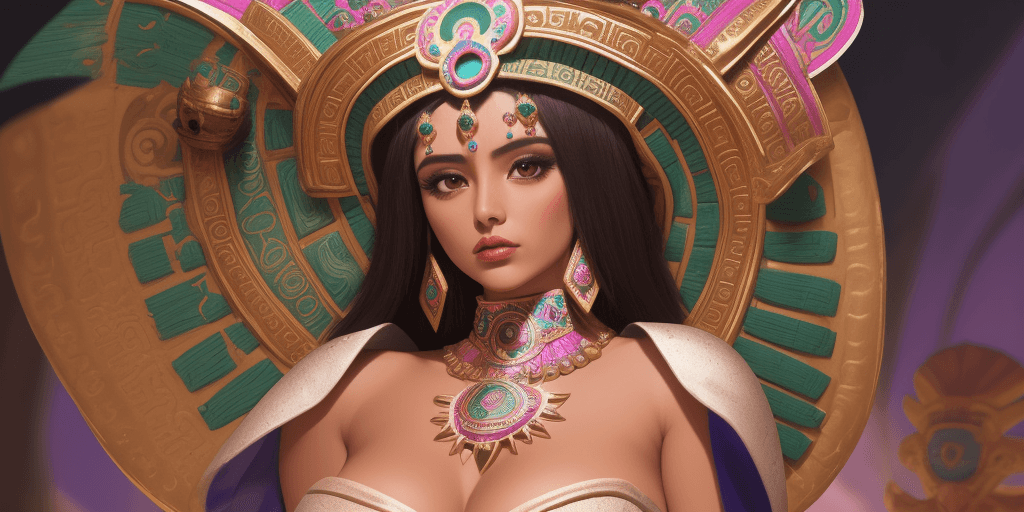 AI generated: princesa azteca hermosa desmayada