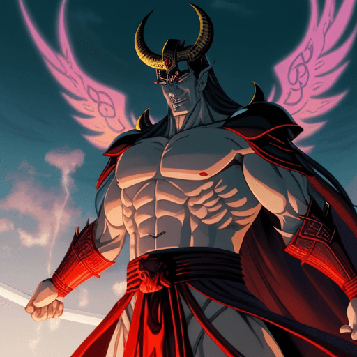 AI generated: An Almighty God of evil with an anime Japanese appereance