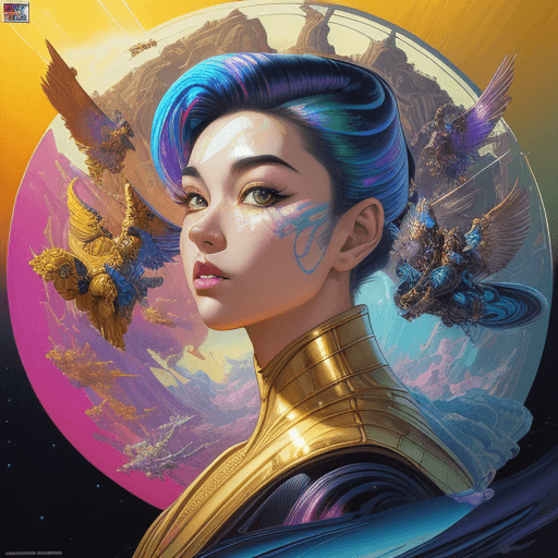 AI generated: (Masterpiece, concept art:1. 1), Iridescent Painting, Supremacism, pop art, hyper-detailed, 1 girl, ...