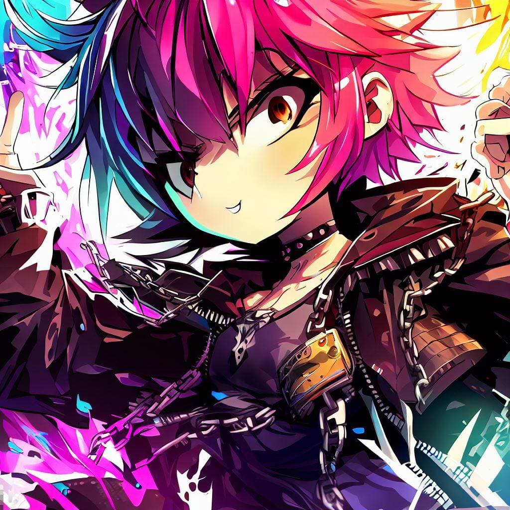 AI generated: anime, punk, smartphone wallpaper, ultra hd, high definition