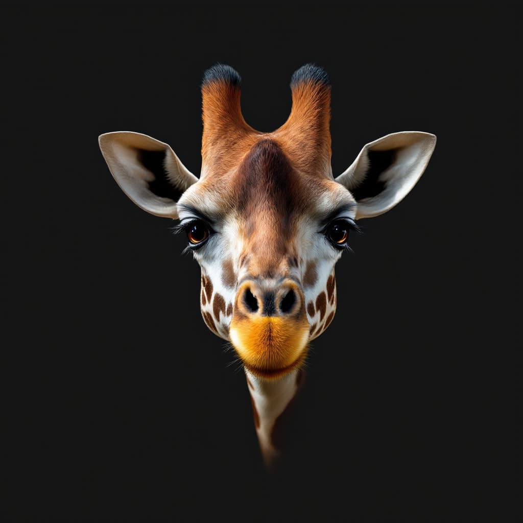 AI generated: create a high-resolution image of giraffe and detail the animal's characteristics in order to genera...