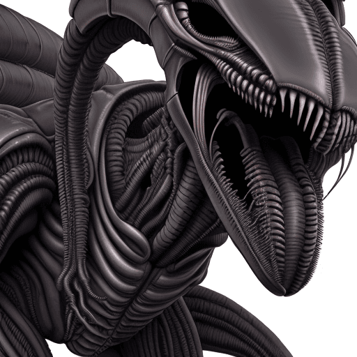 AI generated: highly detail xenomorph with manga art stile 