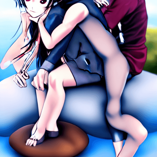 AI generated: Anime, girl sitting on boys face,