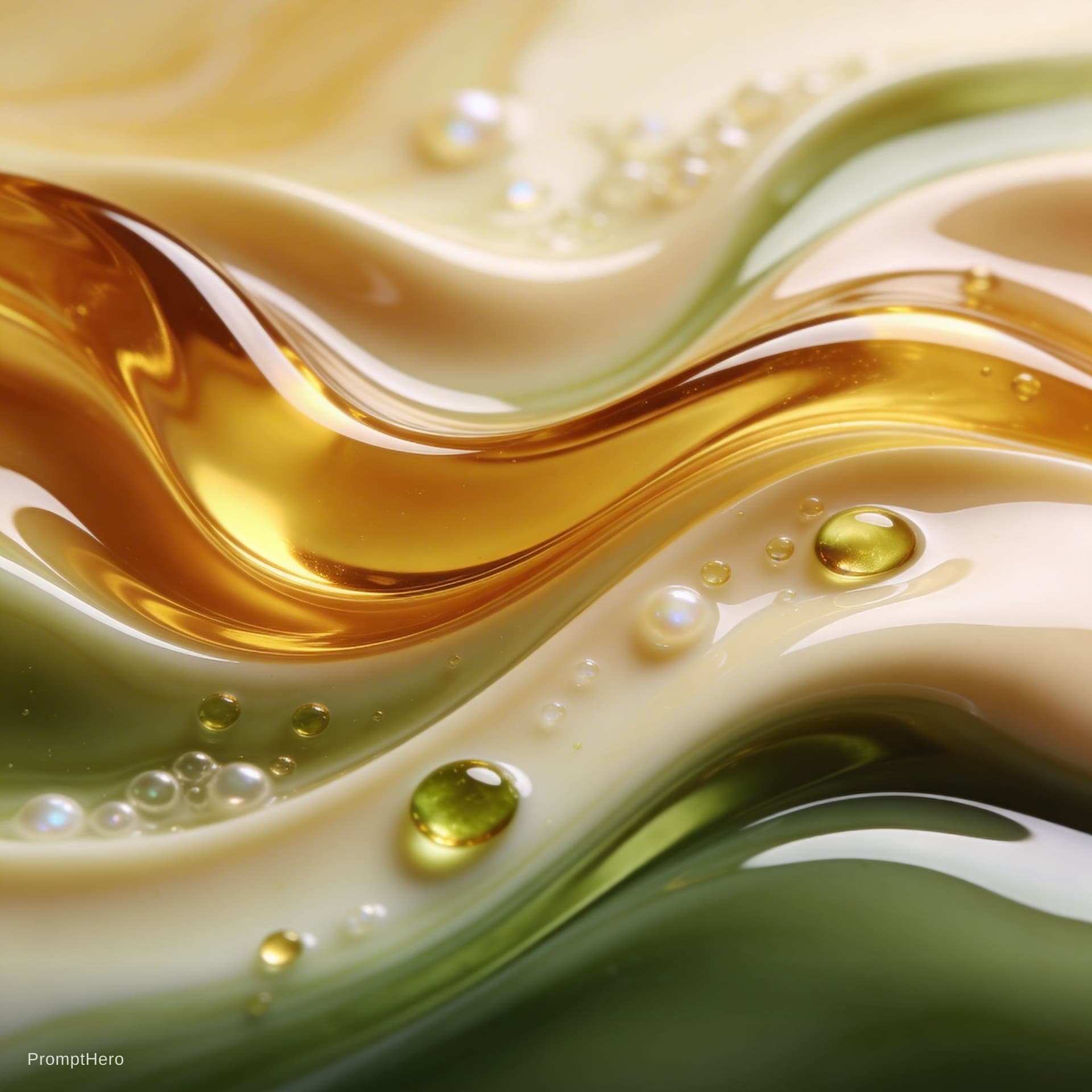 AI generated: A high-end abstract fluid composition featuring smooth, continuous flowing liquid waves and elegant ...