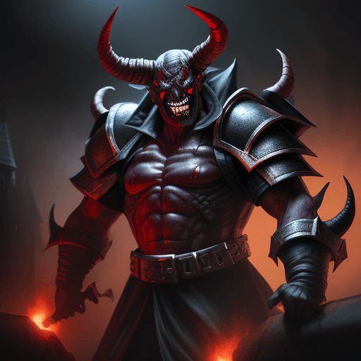 AI generated: Hyper realistic demon siege, a demon facing a young man. 