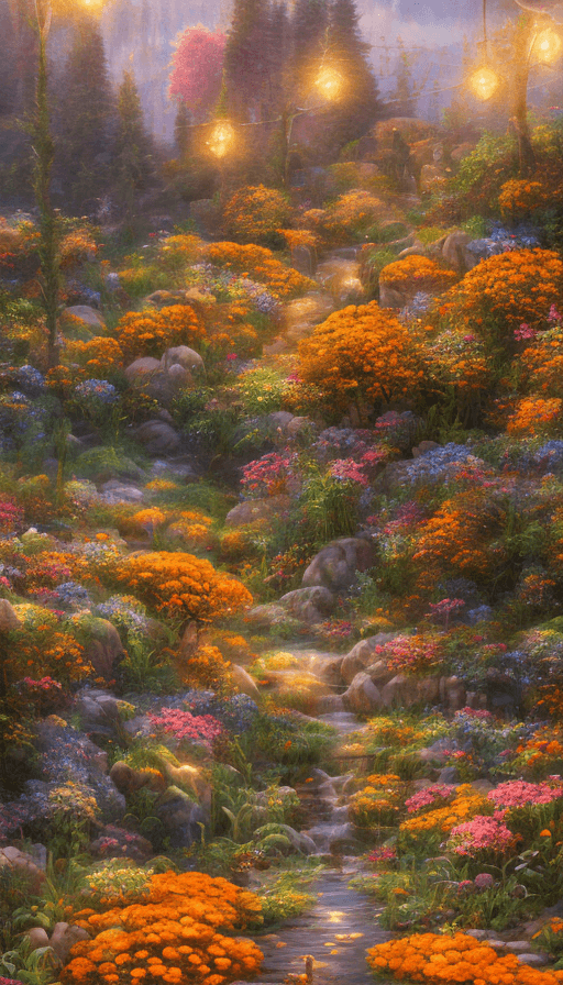 AI generated: summer landscape, orange color, Bokeh, insanely detailed and intricate, hypermaximalist, elegant, or...