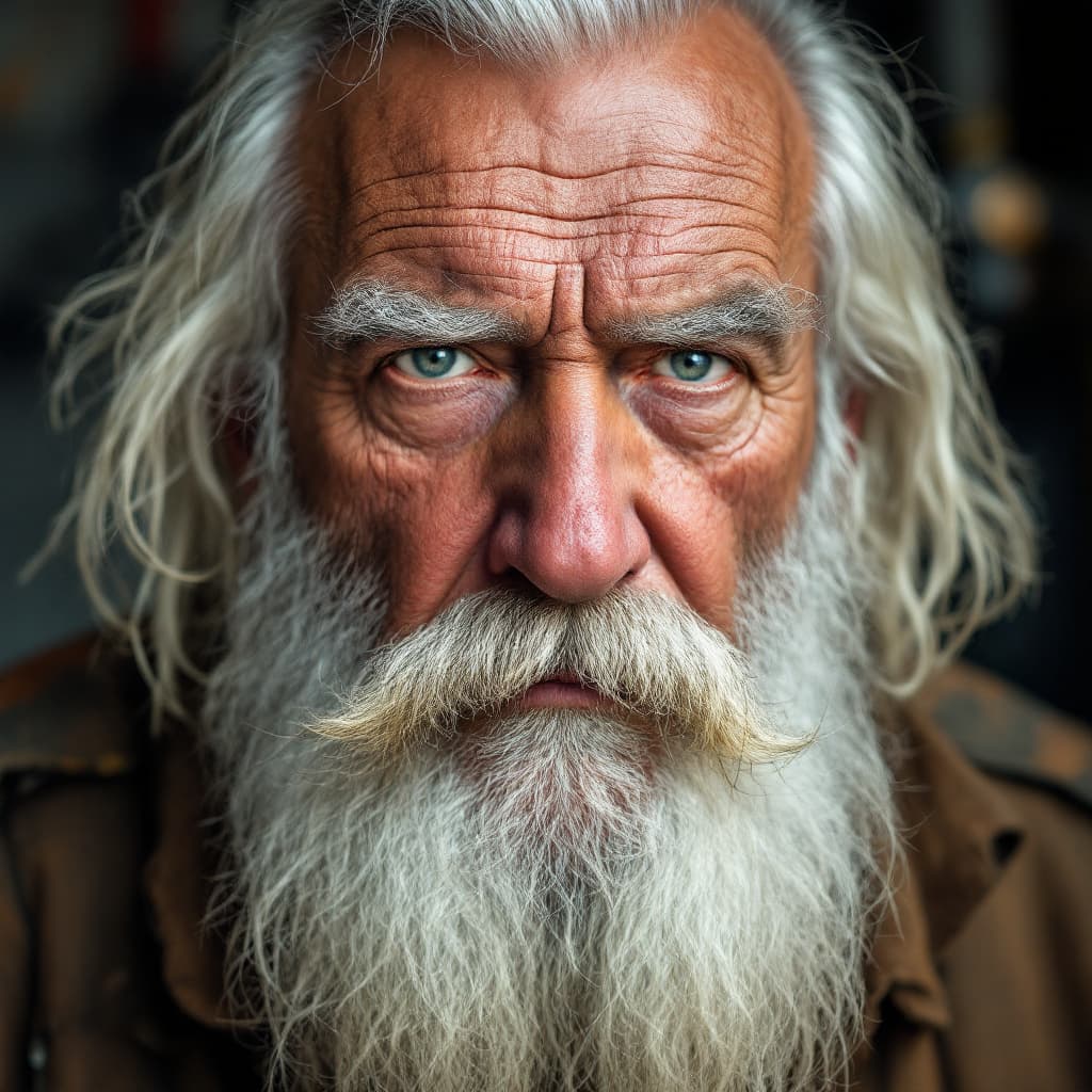AI generated: The image features an older man with a long white beard and mustache, giving him a wise and experien...