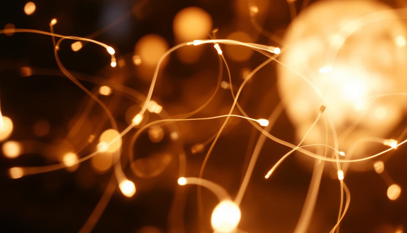 AI generated: A long-exposure abstract photograph of light trails captured  creating a sense of  and celebration. ...