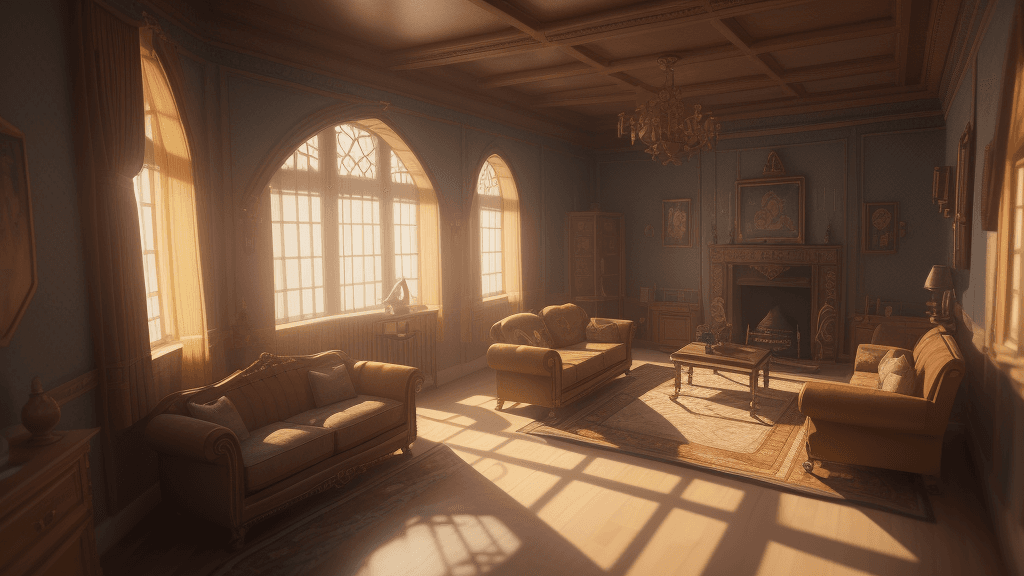 AI generated: high quality miniature isometric render of a common room in a house, 8k, insanely intricate details,...
