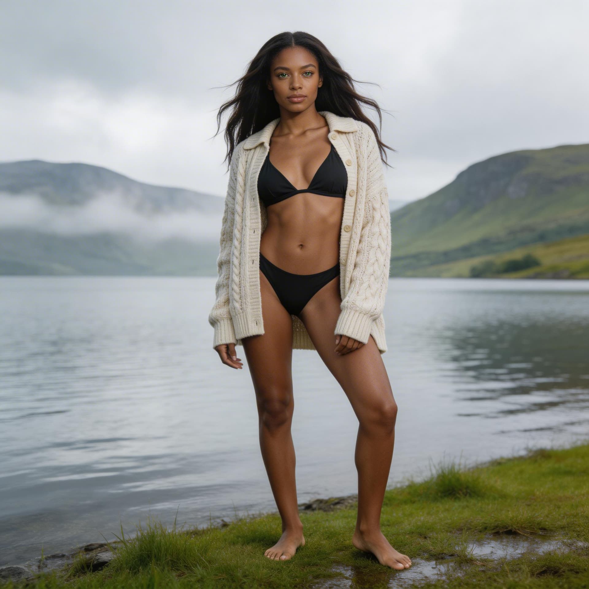 AI generated: ultra-realistic African American female model, age 23, 5’10 tall, toned athletic hourglass physique,...