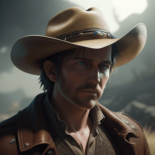 AI generated: Photo of a ultra realistic Tom Blyth, dramatic light, cowboy hat, cinematic lighting, 4k, hyper real...