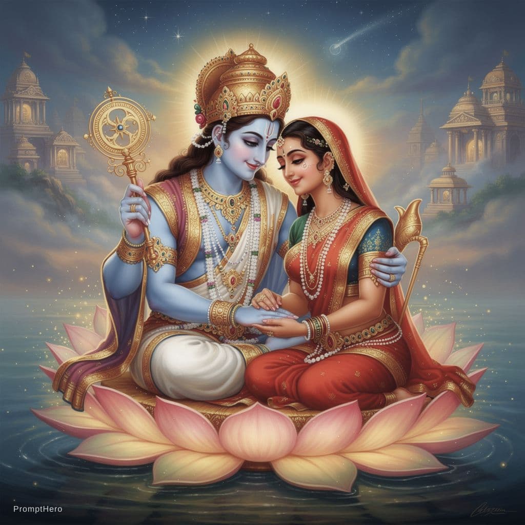 AI generated: Imagine vishnu having intimate reaction with parvati 