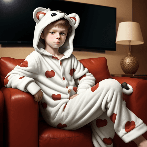 AI generated: full body picture, hyper-realistic photograph, 12 years old, white boy, He wearing a animal costume ...