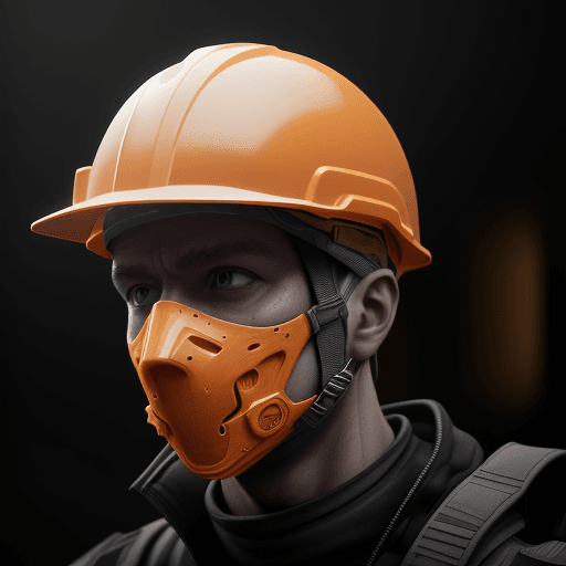 AI generated: with an orange construction helmet, photorealistic, high contrast, 8k HD, detailed, hyper-detailed, ...