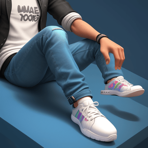 AI generated: Create a 3D illustration of an animated character sitting casually on top of a social media logo "na...