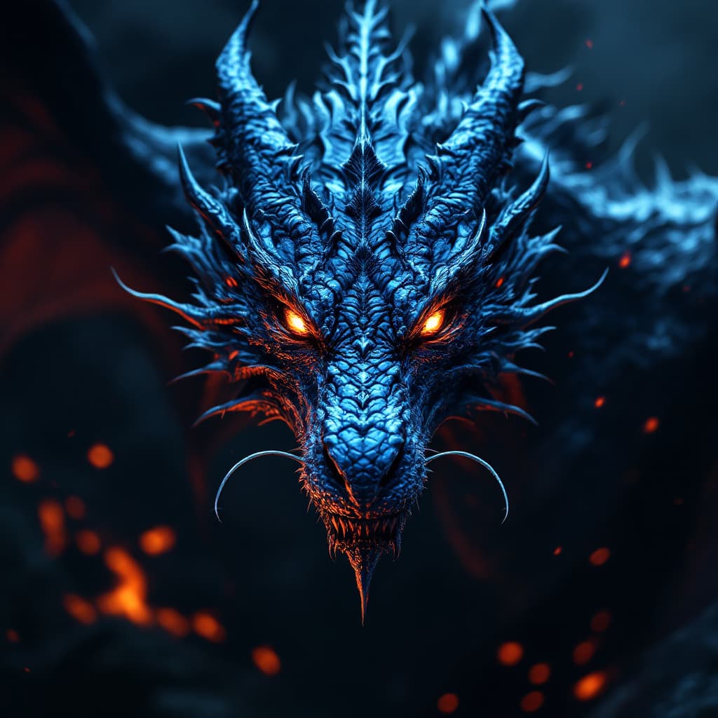 AI generated: A dragon with intricate details is shown in ultra high resolution and super UHD. The dragon is shown...