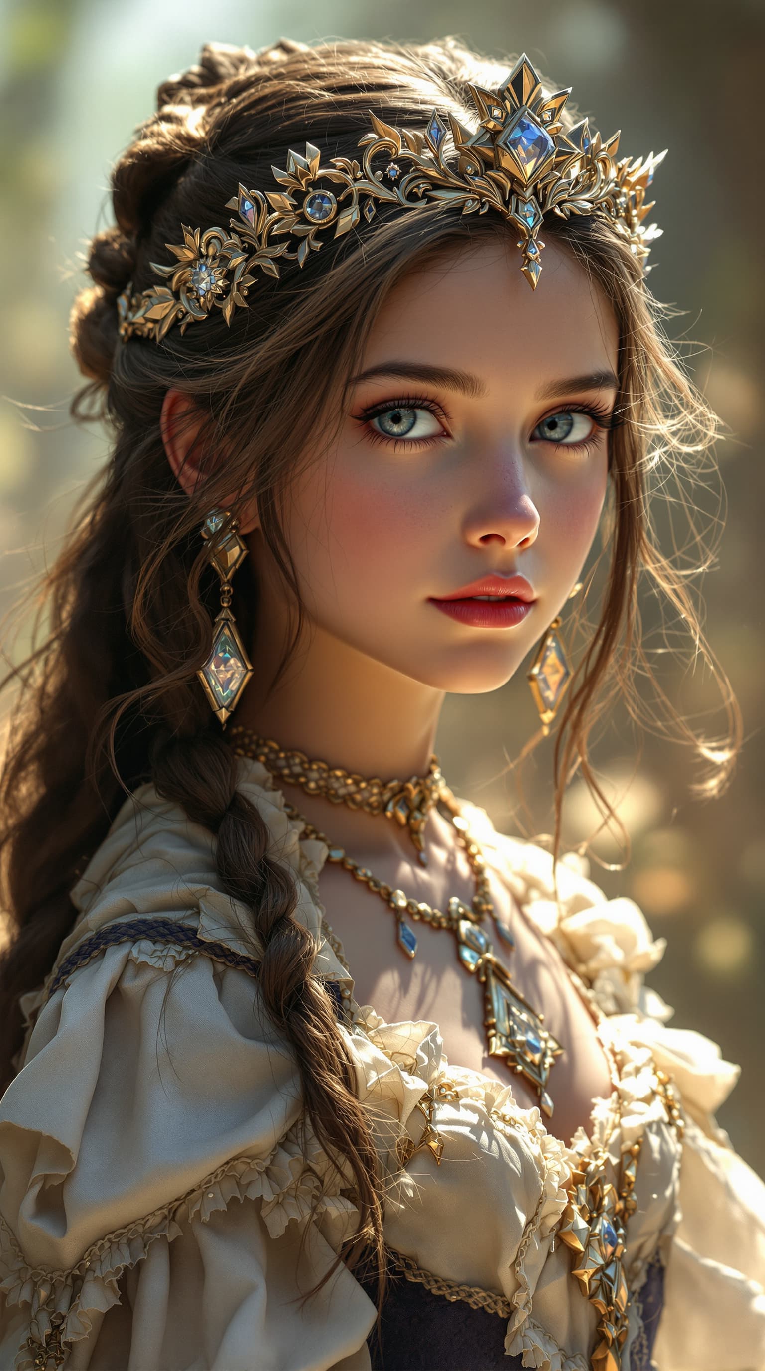 AI generated: A hyper-realistic depiction of seven year old Lunar Princess Ranni Elden Ring 




