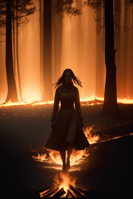 AI generated: A breathtakingly vibrant and cinematic photograph of a beutiful girl chill walking on the surface of...