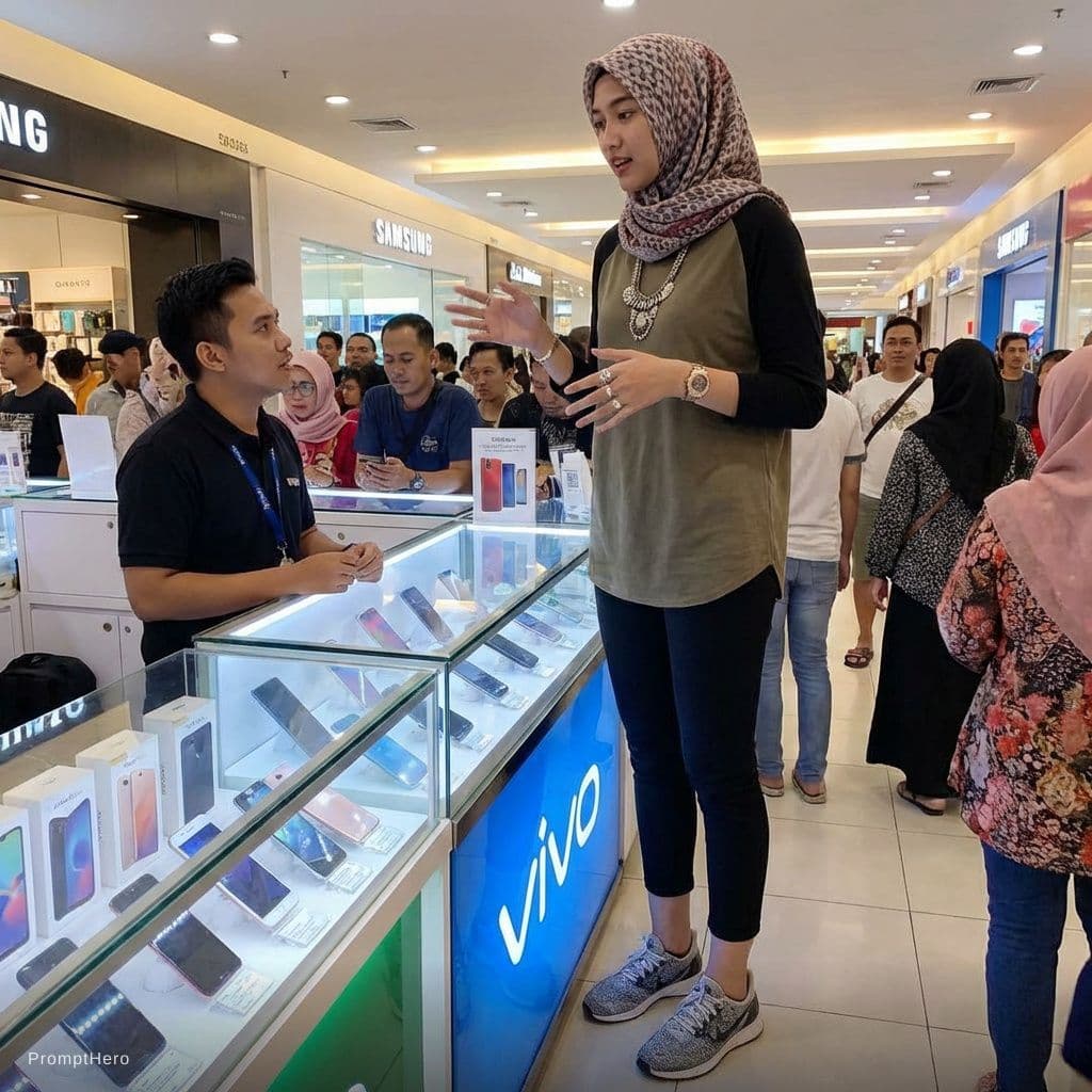 AI generated: Gadis muda Indonesia berhijab,yang sangat cantik,berkulit cerah,berwajah natural tanpa makeup,memaka...