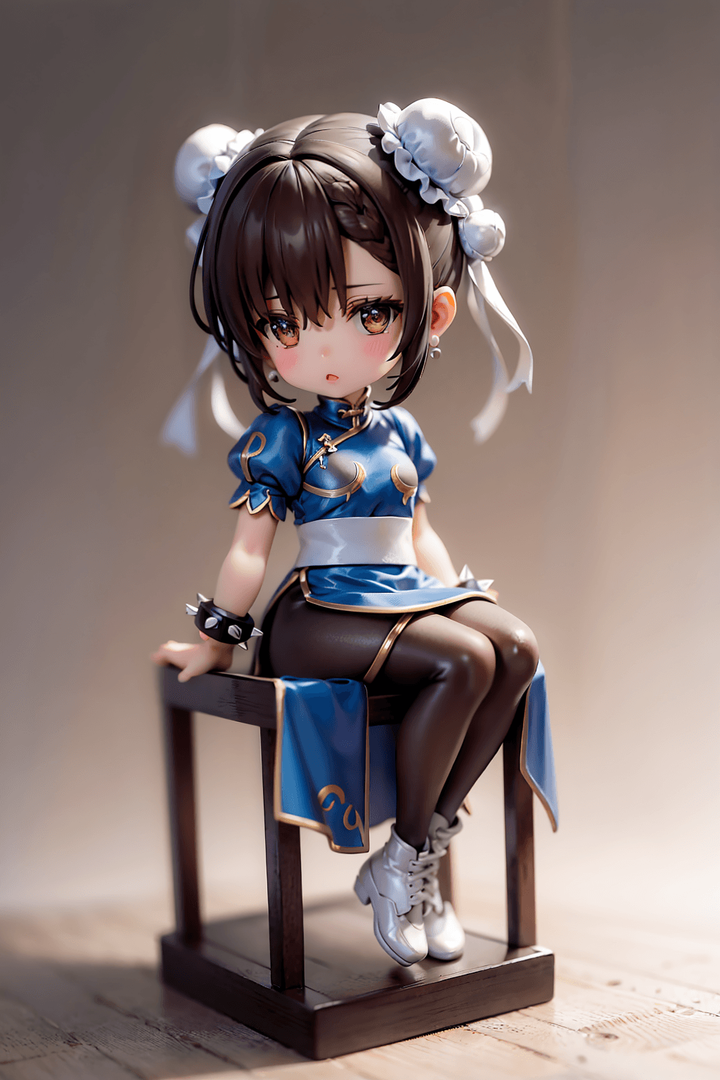 AI generated: goth girl, (full-body), in a toy box, (chibi)