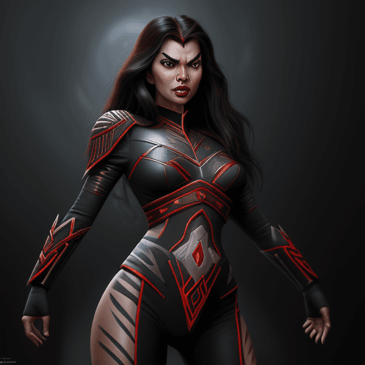 AI generated:  klingon woman, in action, photorealistic digital painting, symmetrical, highly detailed, digital pa...