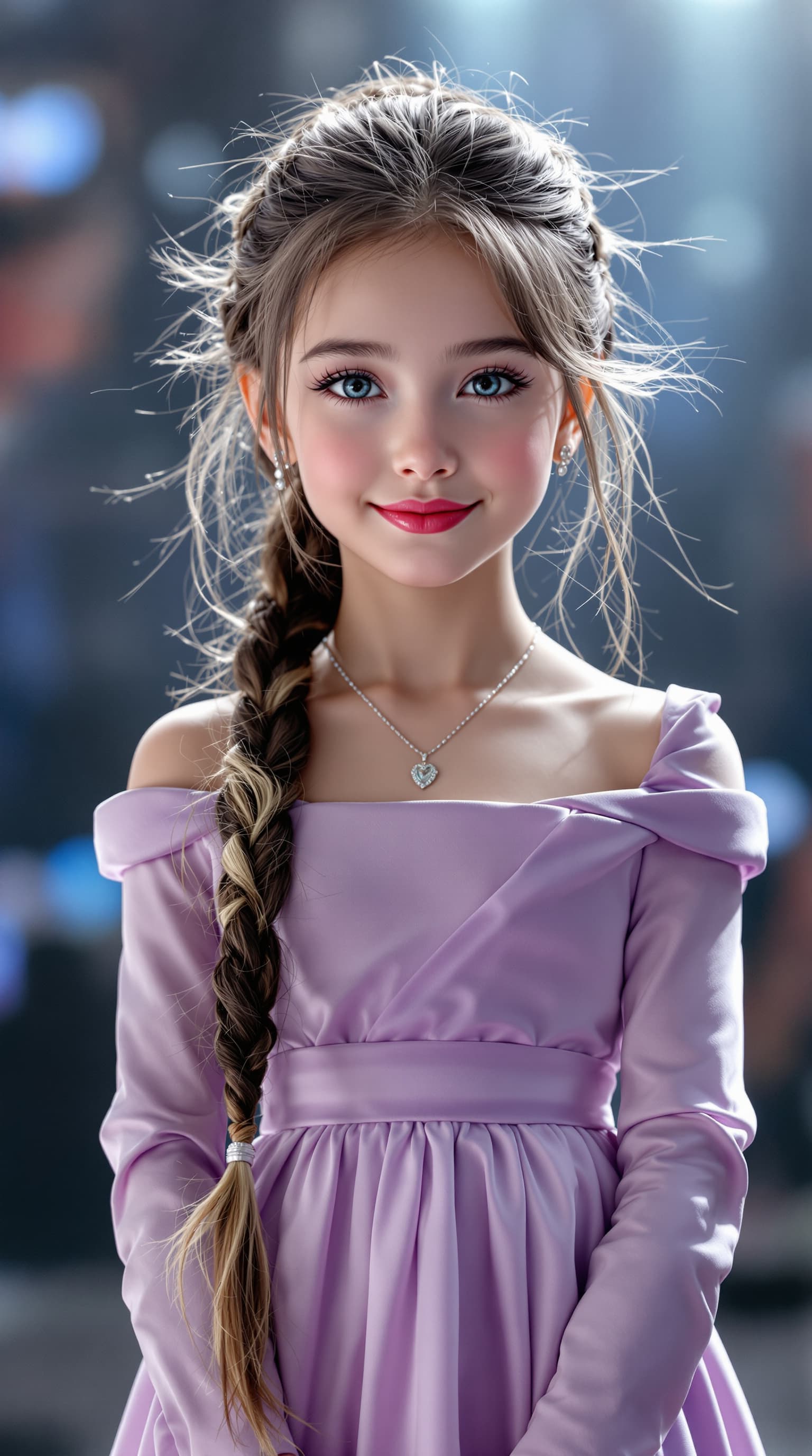 AI generated: A stunning professional photograph captures the world's most beautiful fifth-grade girl, Junior Miss...