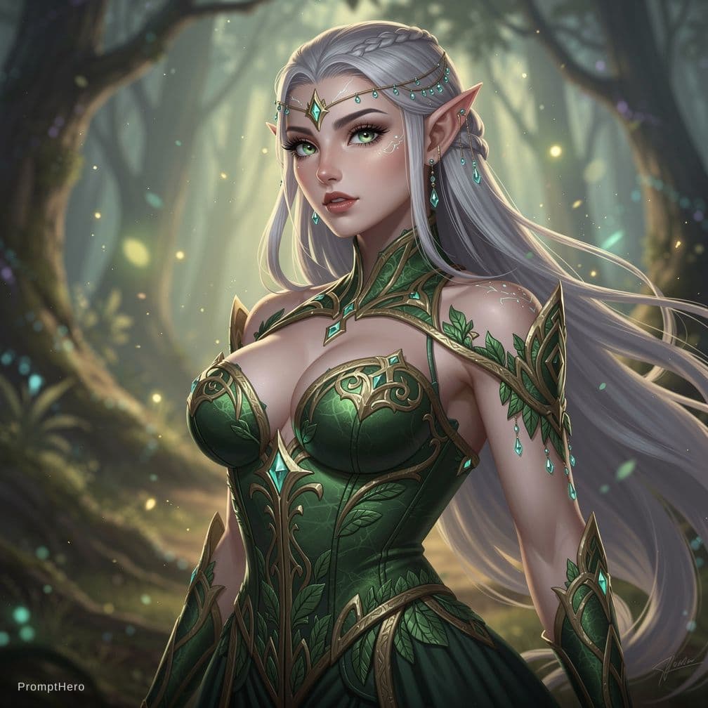AI generated: Busty naked female elf