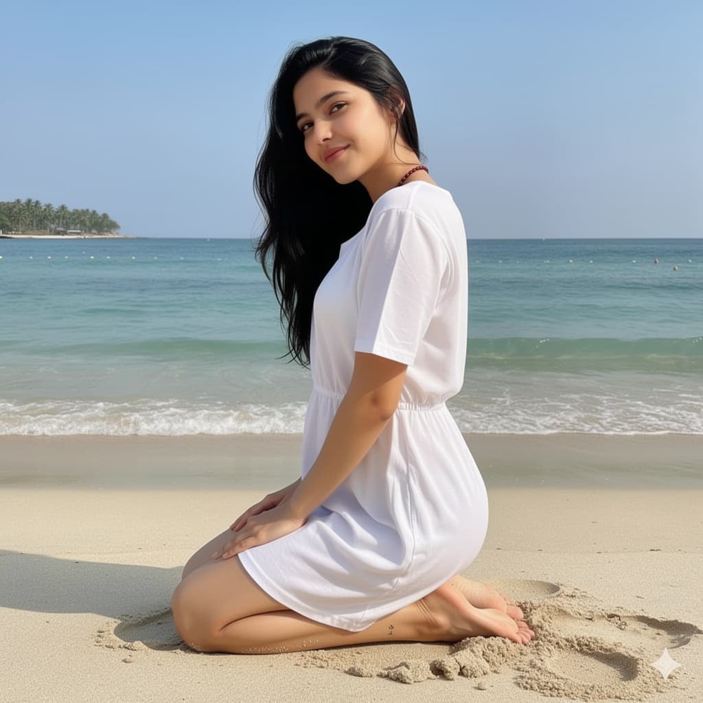 AI generated: change her position to doggy style position from side view