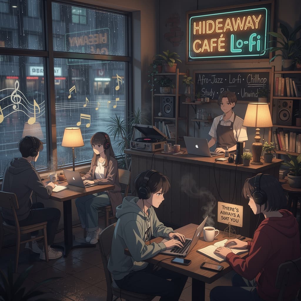 AI generated: Welcome to Hideaway Café Lo-fi ☕
Escape to a cozy, rainy café where jazz meets lo-fi. Our AI-generat...