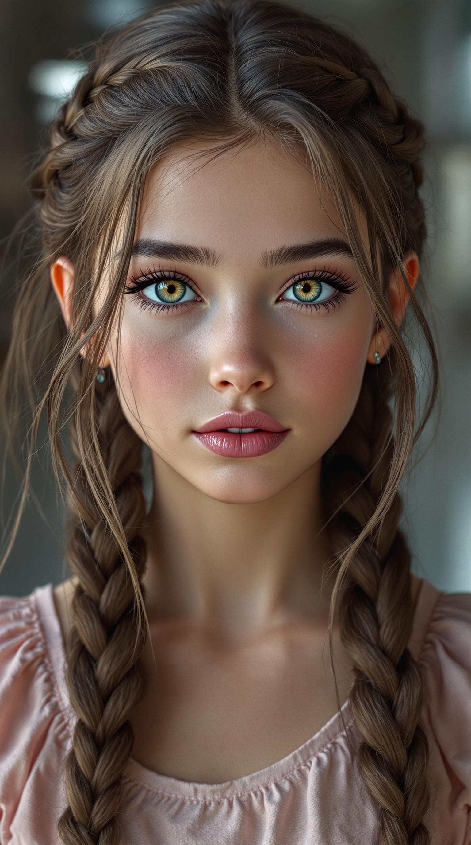 AI generated:  a professional photo of a exceptionally beautiful girl in the world (10 year old) Elle in a highly ...