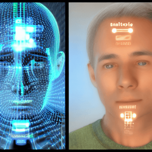 AI generated: Crea una imagen hiperrealista de un asistente virtual interactuando con un usuario en una interfaz d...