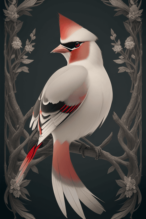 AI generated: ethereal Bohemian Waxwing bird, Bombycilla garrulus :: intricate details, ornate, detailed illustrat...