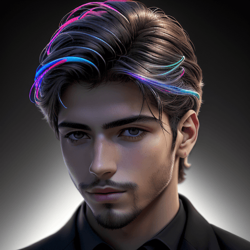 AI generated: Rostro de un hombre joven. Obra de arte. Increíblemente detallada e impresionante con composición di...