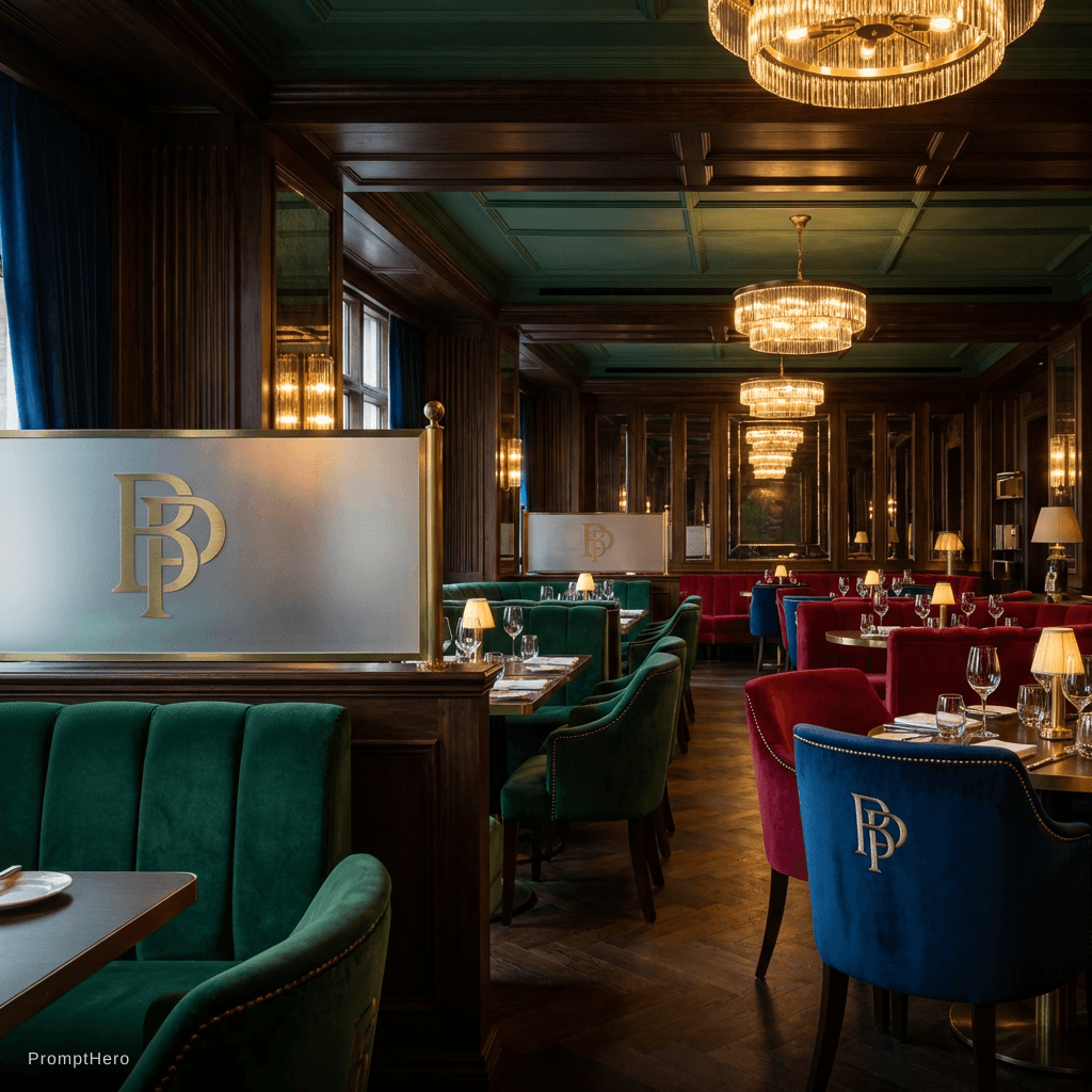 AI generated: make a logo that contain two letters BP and it is the name of restaurant i want to create classy res...