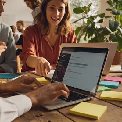 AI generated video: This is not a corporate office and not a coworking space. It is a warm AI for HR learning retreat in...