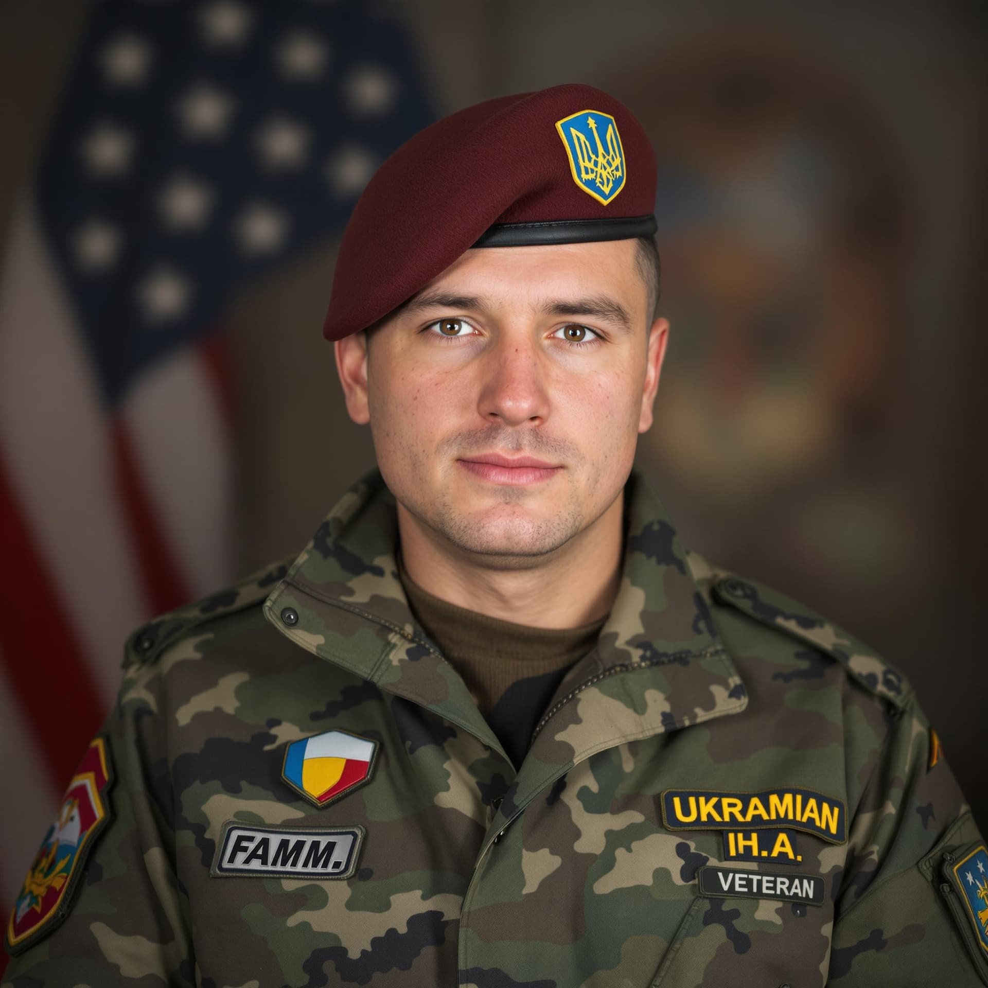 AI generated: I need a Ukrainian veteran who is in the process of trainingю So that when the user looks at the pho...