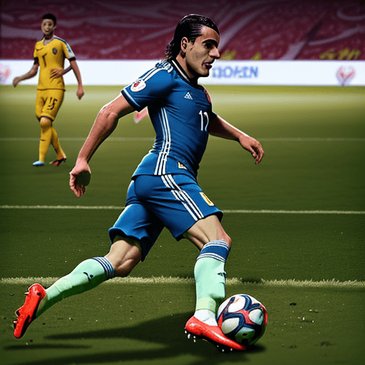 AI generated: jugador haciendo un gol de chilena

