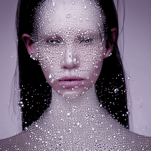 AI generated: Fashion photography jewelry,  style Alexander Mcqueen model, she is wearing same earrings made of dr...