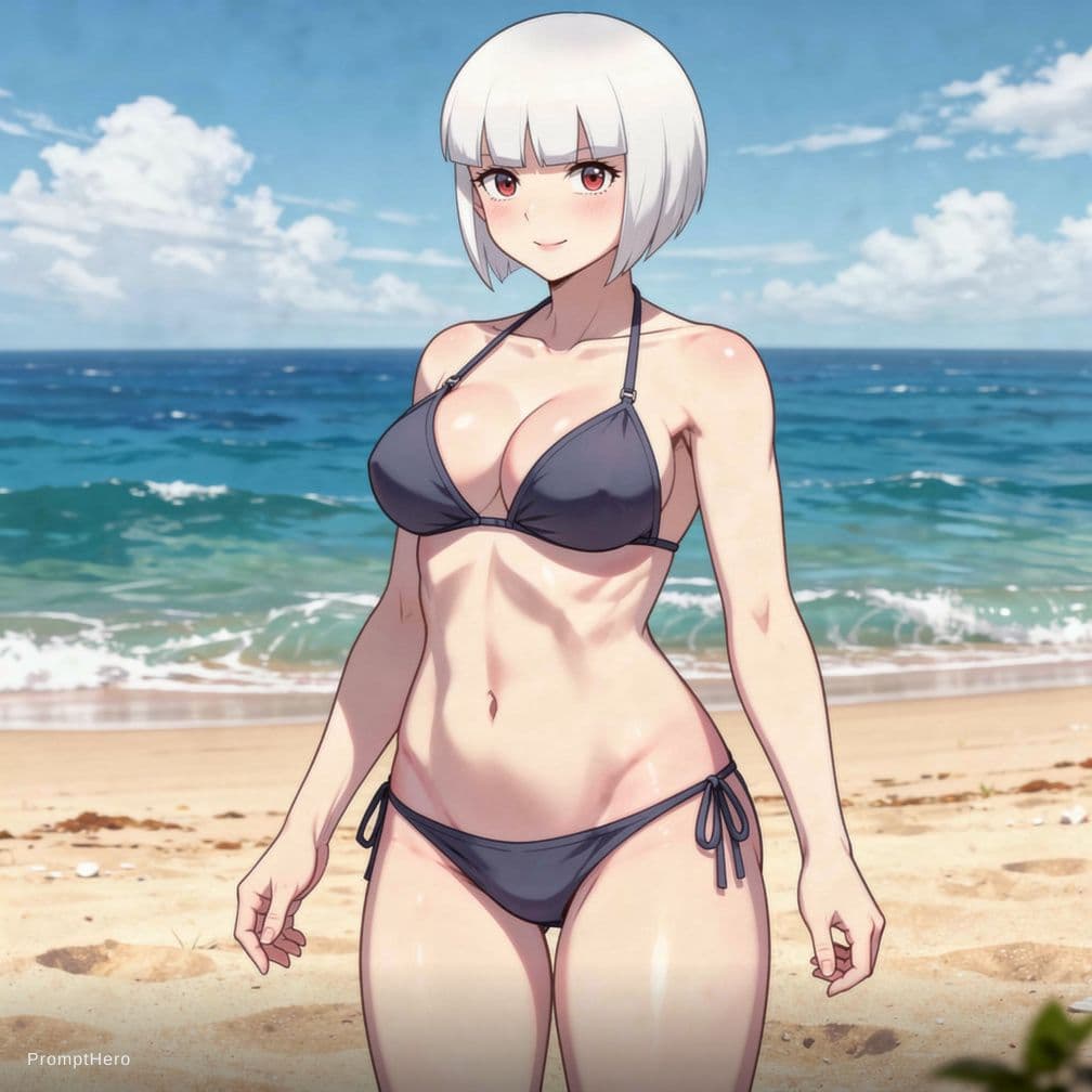 AI generated: Make her belly bigger
, Give her a TWO PIECE bikini AND NO OTHER CLOTHES THAN A TWO PIECE BIKINI LIK...