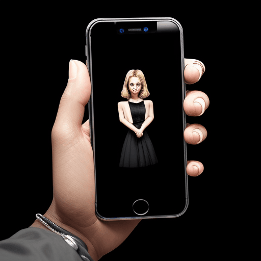 AI generated: Hand on hold Phone Gloing Black Background And  App Icone Pumping on screen