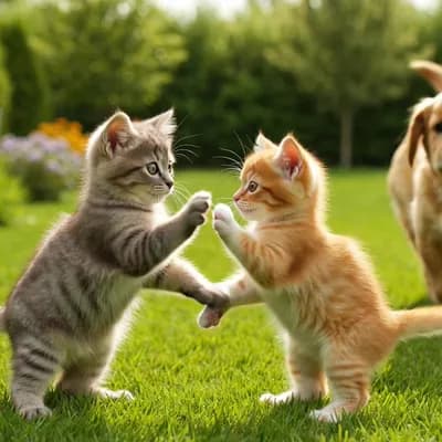 AI generated video: Kitties and puppies