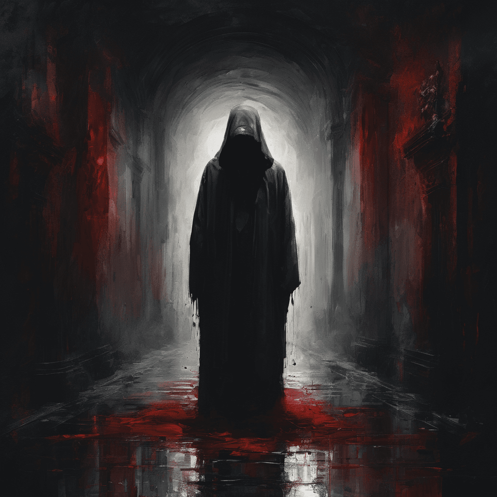 AI generated: horror, bloody, no face, brutal epic composition, elegant, digital painting, (expressionism:1.1), (d...