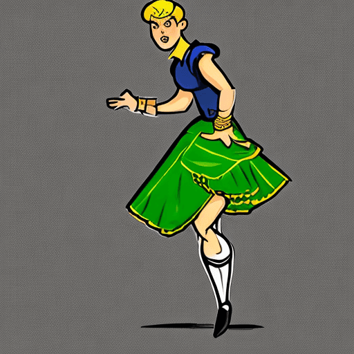 AI generated: Irish step dancer, comic style, 4k