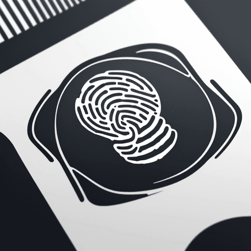 AI generated: a logo that combines a fingerprint with an architectural heritage icon, 4k, high detail