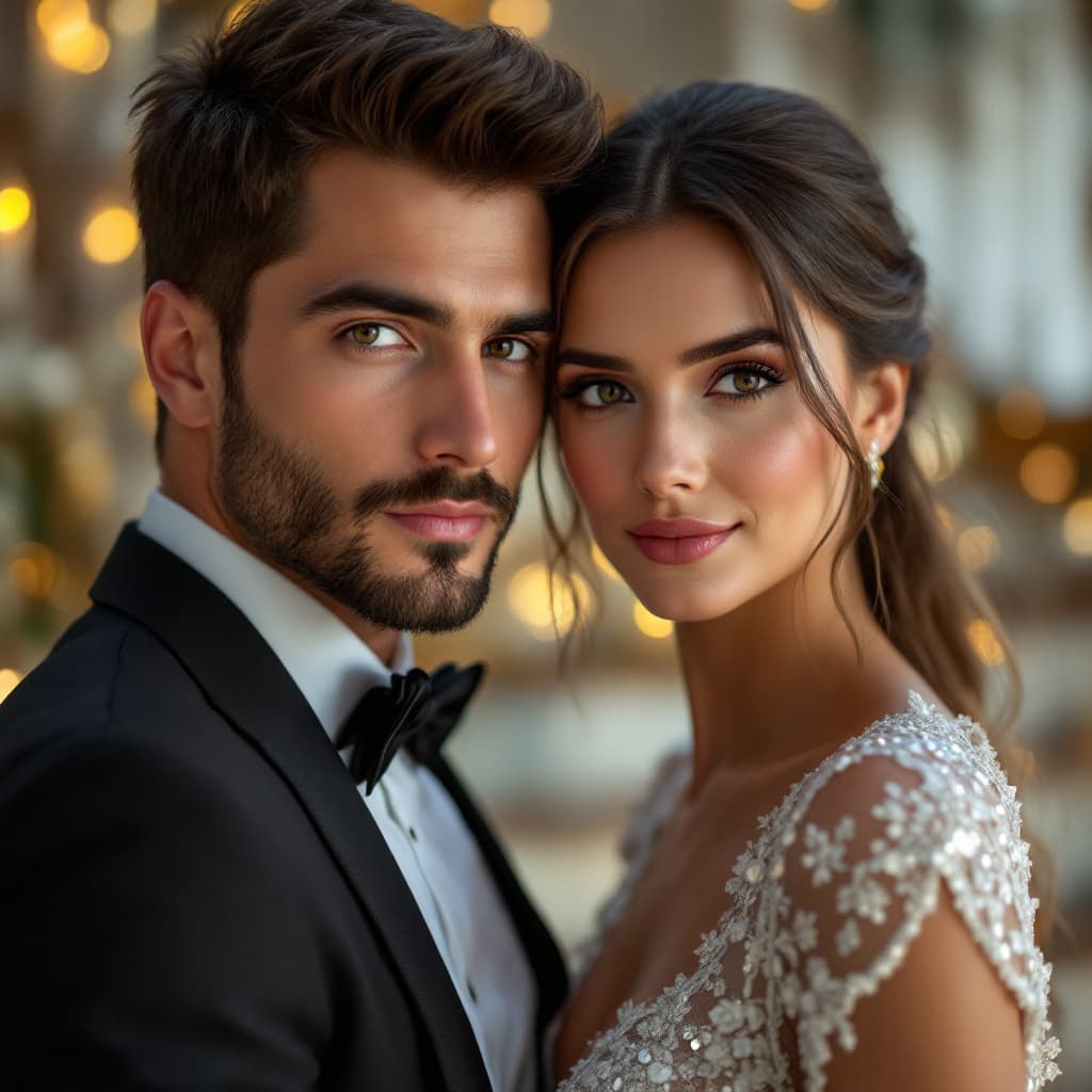 AI generated: Refer the two faces in the videos created and create a full length picture of a beautiful attractive...