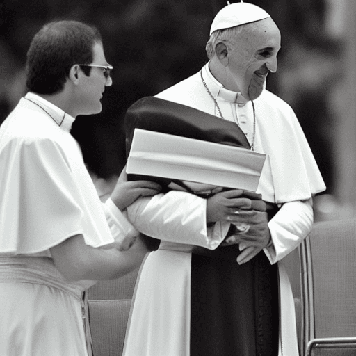 AI generated: Pope Francis in 80s Miami Style gangsta broklin
 --ar 9:16