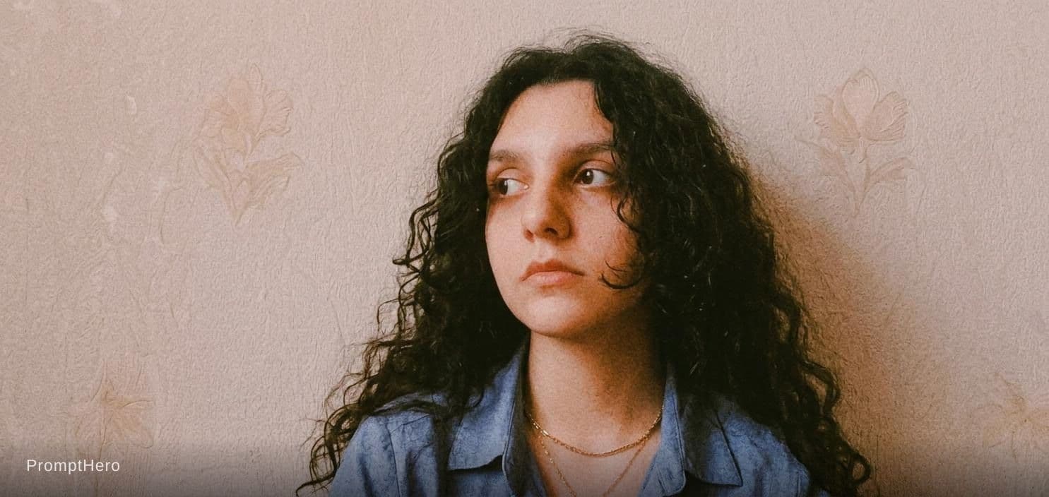 AI generated: Long curly hair