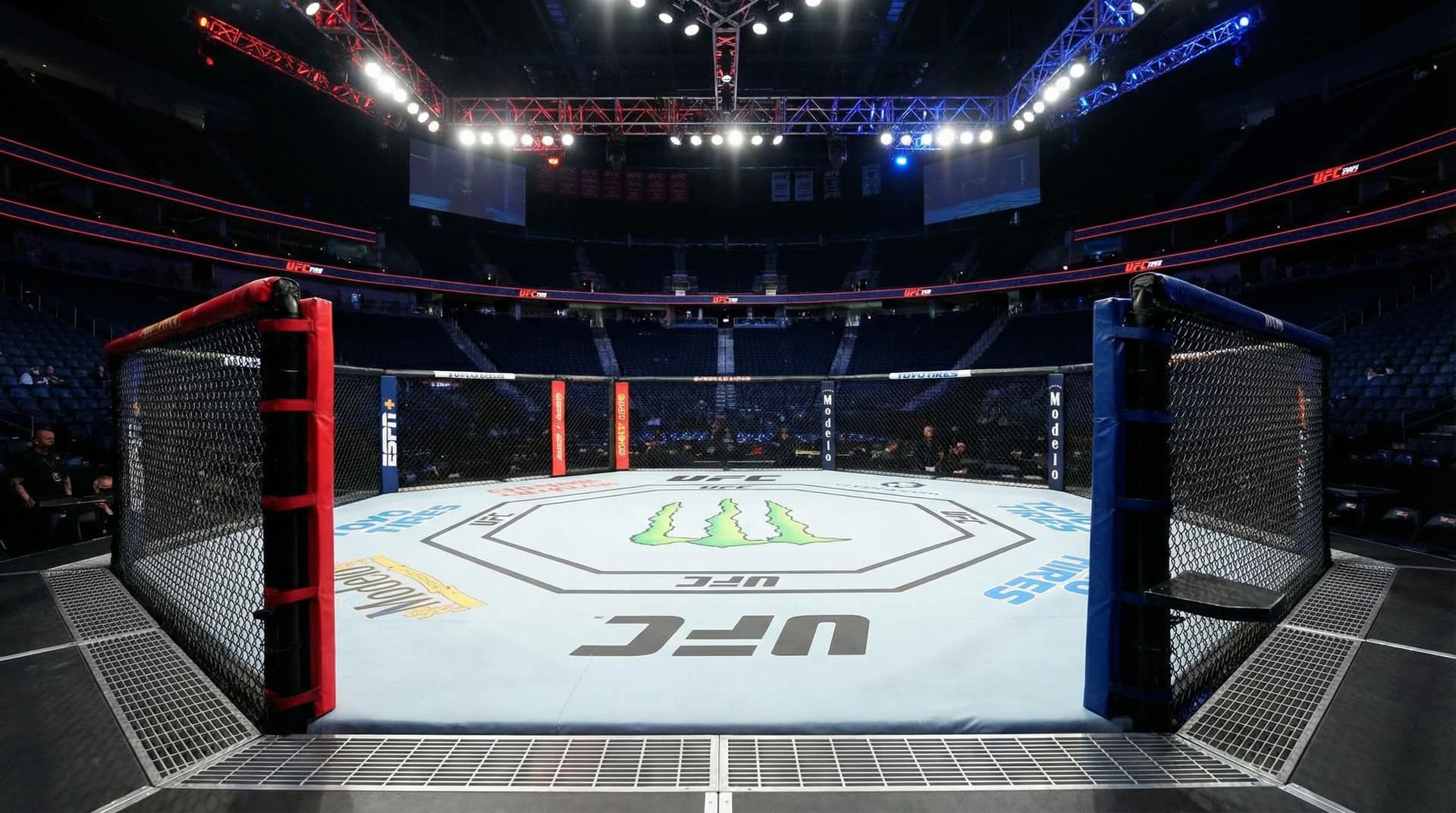 AI generated: A ufc ring without fighters