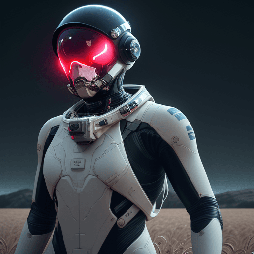 AI generated: Death Stranding scenery, anatomically correct human male figure in astronaut suit in field facing fo...