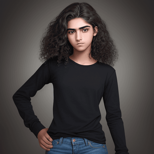 AI generated: "Generate a realistic portrait of a 17-year-old high school student. The student is Kurdish. They ha...